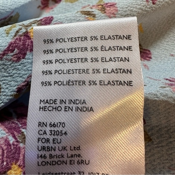 Urban Outfitters Camille Mini Dress S Blue Sleeveless Floral - Picture 12 of 13